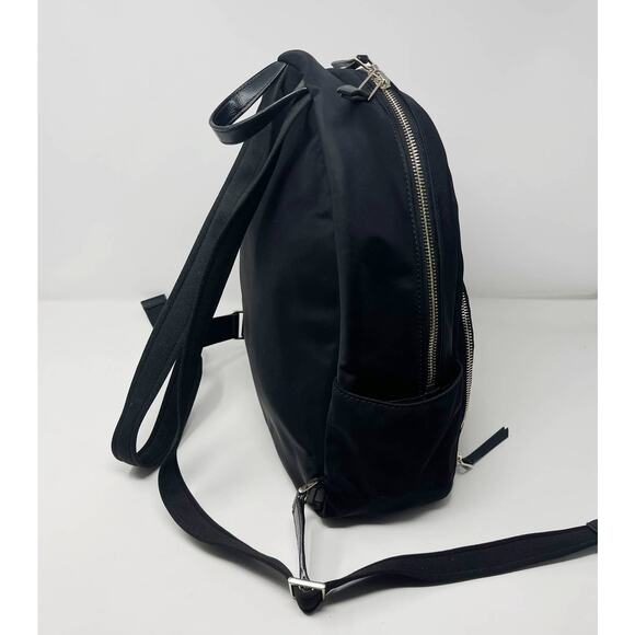 Kate Spade Black Dawn Backpack Nylon Zip Closure Front Pocket Waterbottle Slip - Picture 4 of 13